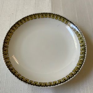 VTG Havilland Limoges France vintage trinket dish butter pat plate Greek key 3”